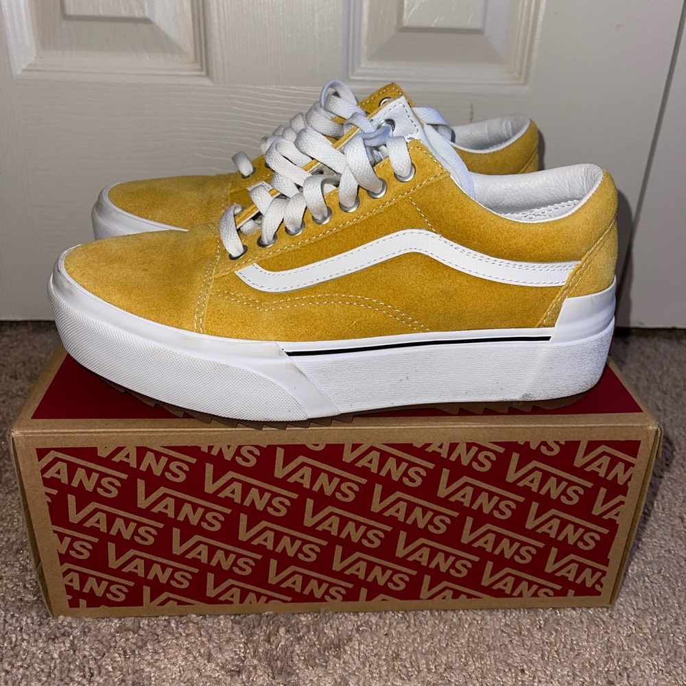 Vans Old Skool Stacked Golden Yellow shoes; hardly worn; great condition!